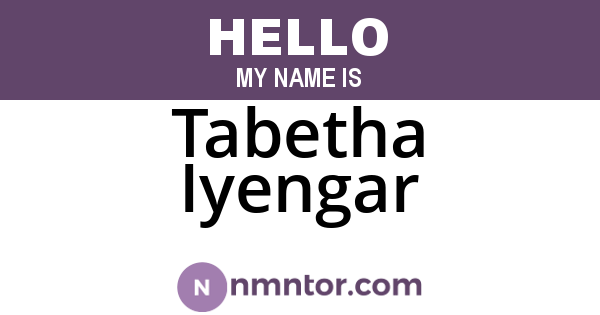 Tabetha Iyengar