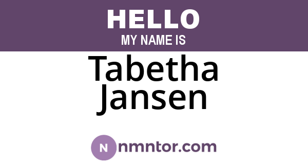Tabetha Jansen