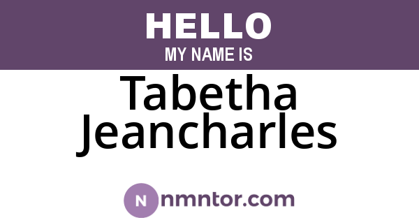 Tabetha Jeancharles