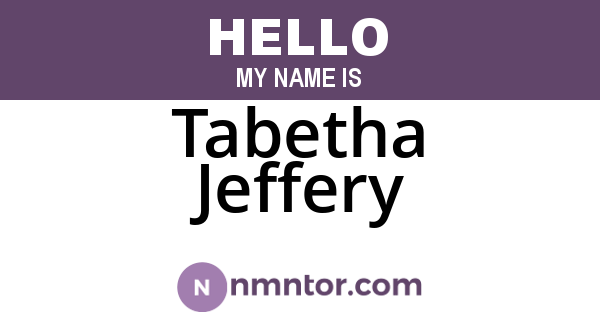 Tabetha Jeffery