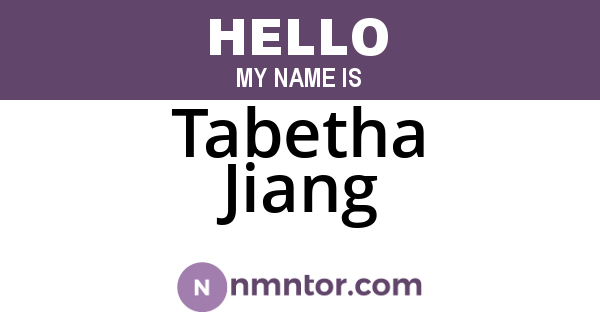 Tabetha Jiang