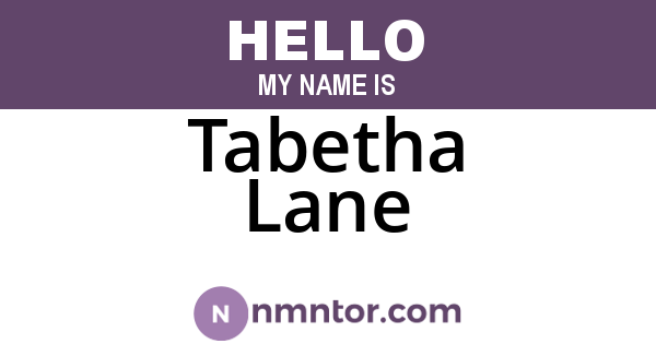Tabetha Lane