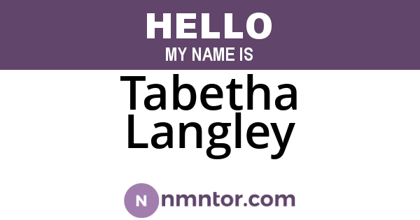 Tabetha Langley