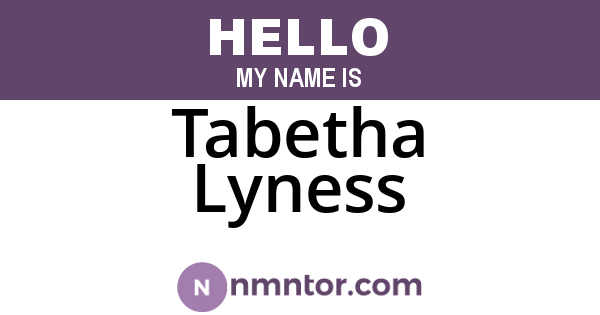 Tabetha Lyness