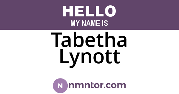 Tabetha Lynott