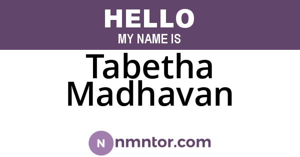 Tabetha Madhavan