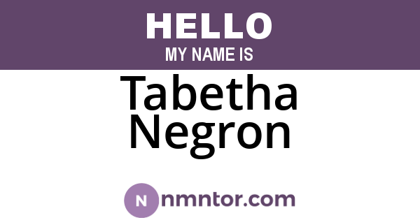 Tabetha Negron