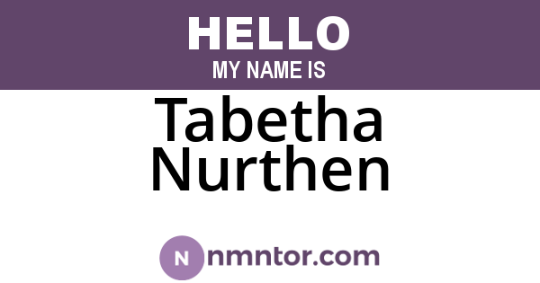 Tabetha Nurthen