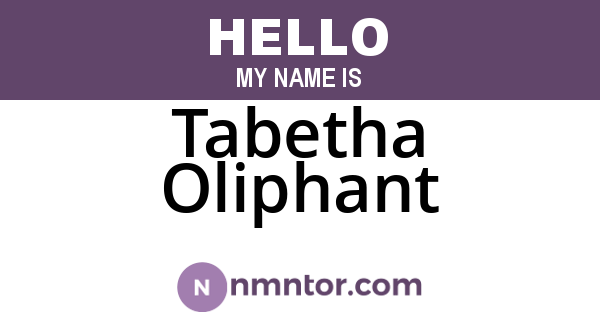 Tabetha Oliphant