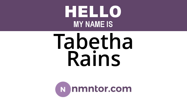 Tabetha Rains