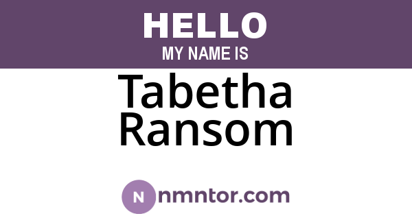 Tabetha Ransom