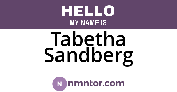 Tabetha Sandberg