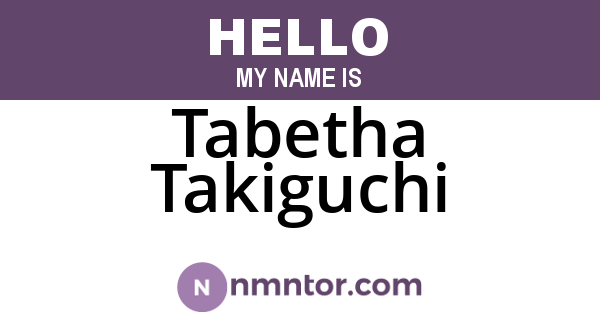 Tabetha Takiguchi