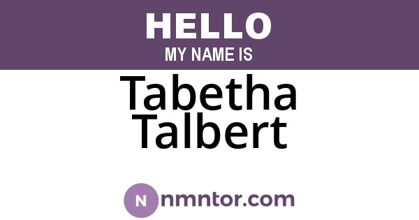 Tabetha Talbert