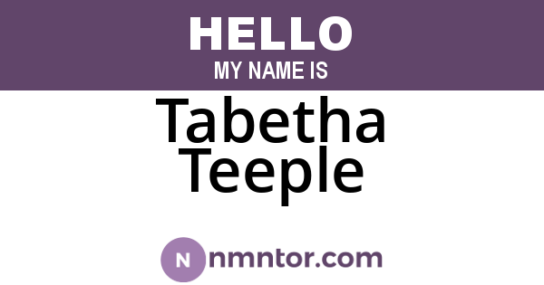 Tabetha Teeple
