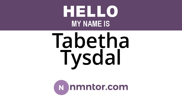 Tabetha Tysdal