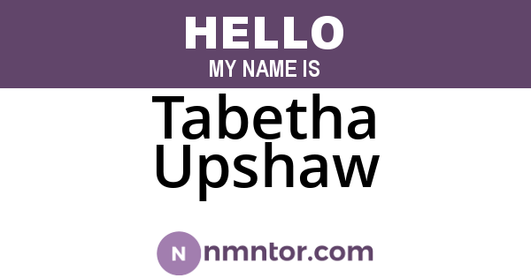 Tabetha Upshaw