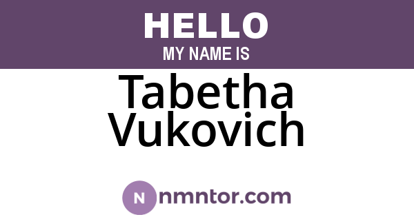 Tabetha Vukovich