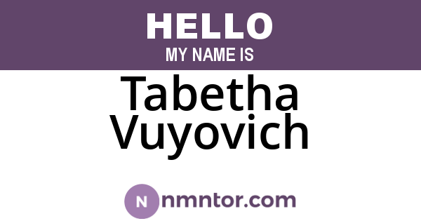 Tabetha Vuyovich