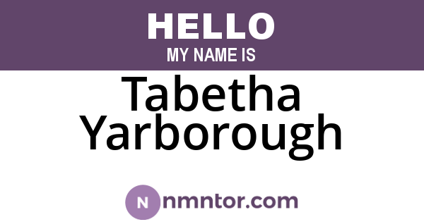 Tabetha Yarborough