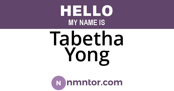 Tabetha Yong