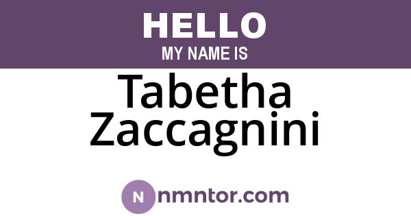 Tabetha Zaccagnini