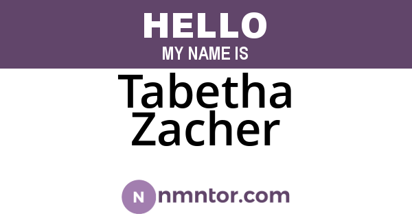 Tabetha Zacher