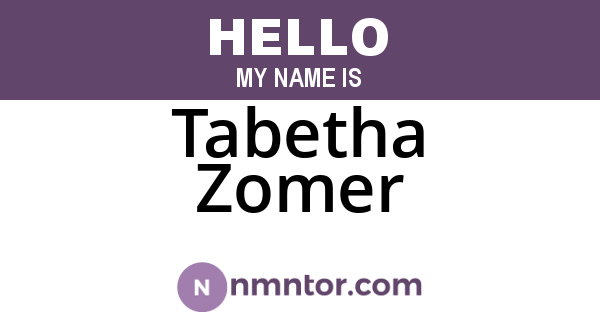 Tabetha Zomer