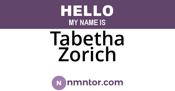 Tabetha Zorich