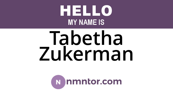 Tabetha Zukerman