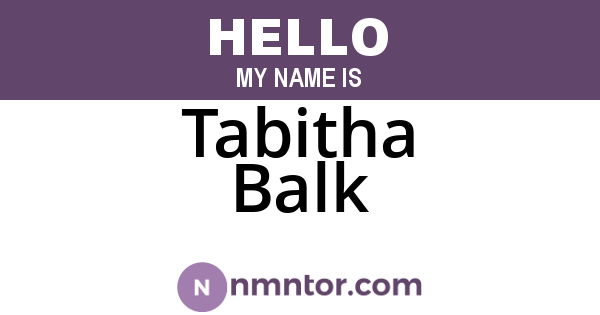 Tabitha Balk