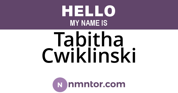 Tabitha Cwiklinski