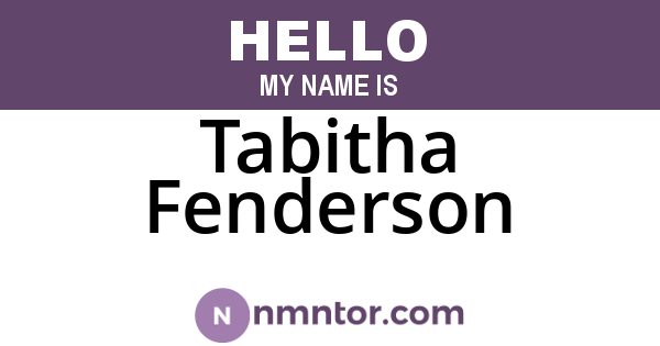 Tabitha Fenderson