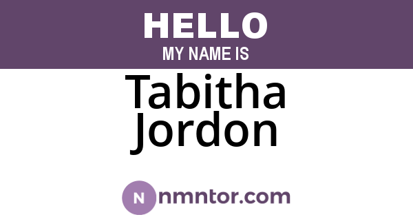 Tabitha Jordon