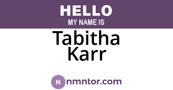 Tabitha Karr