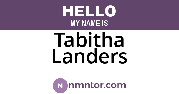 Tabitha Landers