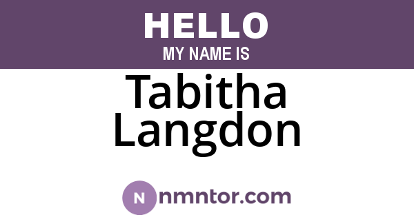 Tabitha Langdon
