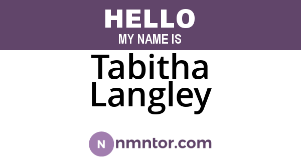 Tabitha Langley