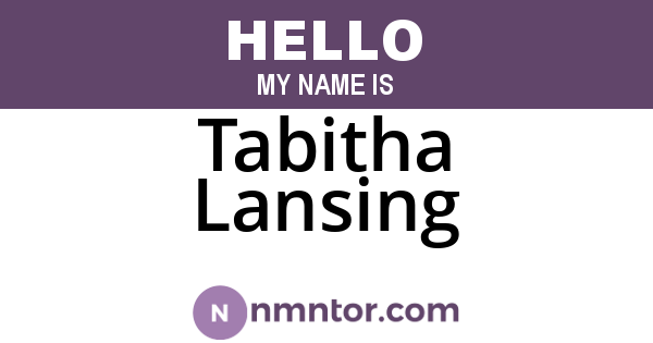 Tabitha Lansing