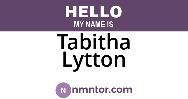 Tabitha Lytton