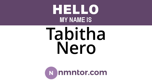 Tabitha Nero