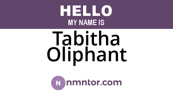 Tabitha Oliphant