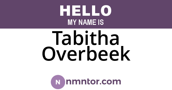 Tabitha Overbeek