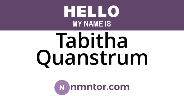 Tabitha Quanstrum
