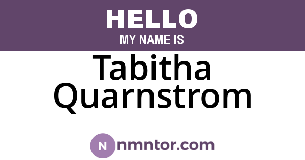 Tabitha Quarnstrom
