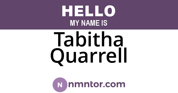 Tabitha Quarrell