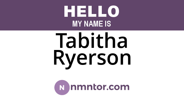 Tabitha Ryerson