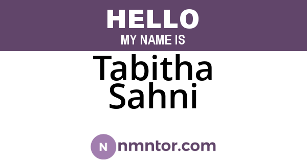 Tabitha Sahni