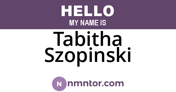 Tabitha Szopinski