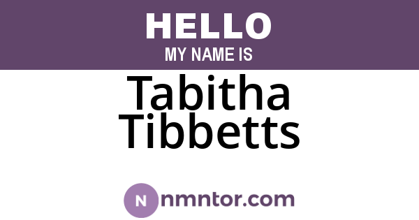 Tabitha Tibbetts